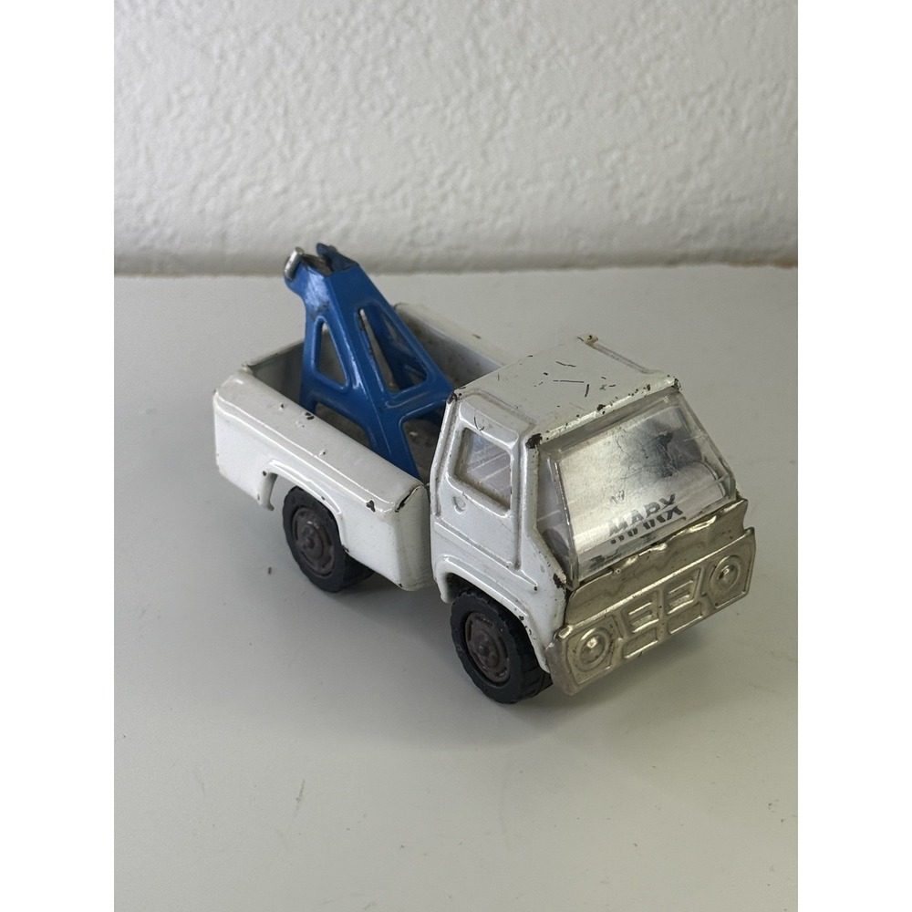 Marx Vintage Tow Truck 3-1/2" Pressed Steel Wrecker White